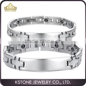 KSTONE Classic Style Men Women 316L Stainless Steel Fashion Magnetic Bracelet for Couple thumbnail-1