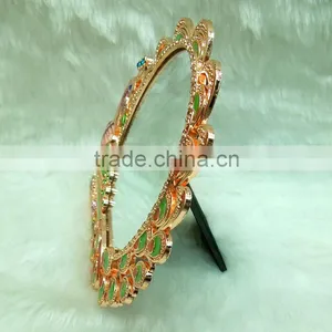 Rose Gold Makeup Cosmetic Mirror With Diamond thumbnail-3