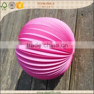 Wedding Decorations 8" Green Accordion Paper Lanterns thumbnail-5
