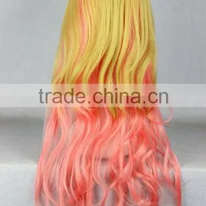 Fashion Gradient Color Long Kinky Wig With Bangs N477 thumbnail-2