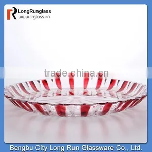 LongRun High Quality Clear Colored Glass Fruit Plate Wholesale thumbnail-1