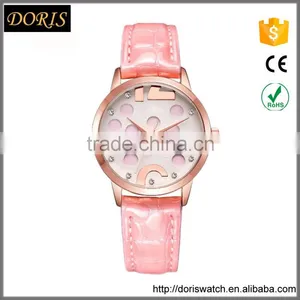 New Models From Doris Watch Fashion Design Pink Spot Dial Japan Movt Women's Wrist Latest Watches thumbnail-1