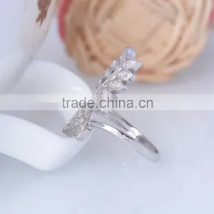 925 Sterling Pine Tree Leaf and Pine Cone Silver Ring Open Ended Design thumbnail-4
