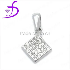 Wholesale Gemstone 925 Sterling Silver Square Shape Pendant thumbnail-1