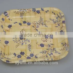 Woven Bamboo Salad Tray and Plate With Patters thumbnail-4