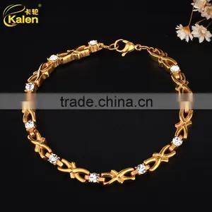 Fashion Dubai 18kgp Gold Plated Healthy Kids Stainless Steel Bracelet Jewelry thumbnail-1