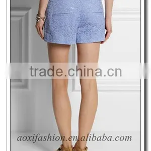 Lace Coated Blue Sunny Fashion Style Short. thumbnail-5