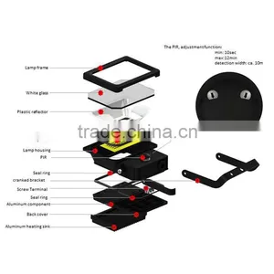 High Bright 20W Cranked Bracket Sensor LED Floodlight thumbnail-6