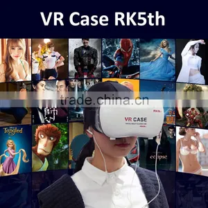 5th VR Case Headmount Virtal Reality Box 3D Glasses for IPhone 6/6 Plus Android Smartphone+Bluetooth Remote Controller thumbnail-6