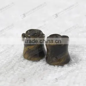 Body Piercing Jewelry Tiger Eye Stone Ear Plugs thumbnail-3