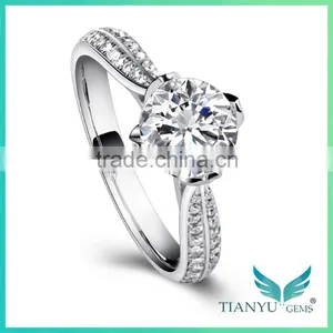 Ring Size Platinum Women Rings , DEF Color Moissanite Round Brilliant Cut for Moissanite Jewelry thumbnail-1
