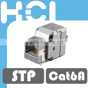 Network Solution Cat 6A UL 180Degree Shielded RJ45 Modular Keystone Jack thumbnail-1