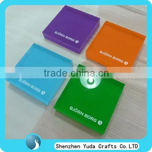 Colorful Engraved Acrylic Block Acrylic Logo Block Customized Colored Glass Block Stand thumbnail-1