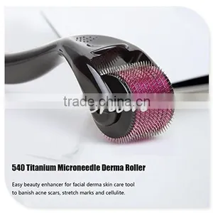 0.5-3.0mm 540 Microneedle Derma Roller Micro Needles Skin Therapy Health Han Beauty Massage Tool for Face Skin (0.25mm) (Purple) thumbnail-1