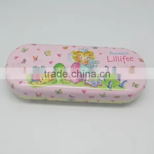 China Hign Quality Oval Shape Hinged Velvet Sponge Inside Folding Glasses Case Wholesale thumbnail-1
