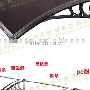 YP60200 23.6X78in Clear Polycarbonate(plastic Bracket Awning) NEW DIY Door Canopies For Front Door Patio Rain Cover thumbnail-3