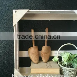 White Wooden Wall Hanging Crate Shelf / Wall Pocket thumbnail-2