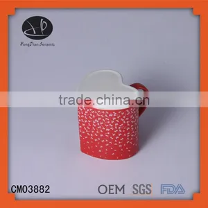 Factory Direct Low Price Good Quality Ceramic Wholesale Nescafe Red Heart Shaped Coffee Cups thumbnail-1