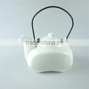 Cheap Ceramic Plain White Unique Shape Drinkware Type Tea Pot 500ml thumbnail-1
