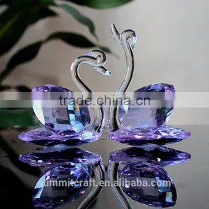 Custom Clear Glass Crystal Swan Figurines Wholesale Crystal Ornament thumbnail-1