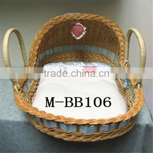 New Design Handmade Comfortable Baby Wicker Moses Basket thumbnail-4