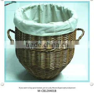 Cups Shaped Wicker Basket With Handle thumbnail-1
