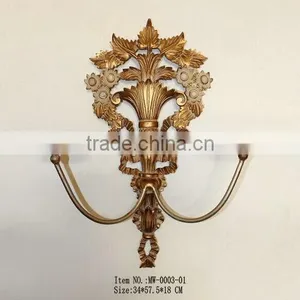 MW-0003-01 Hanging Wall Candle Holder With Metal in Antique Gold and Silver thumbnail-1