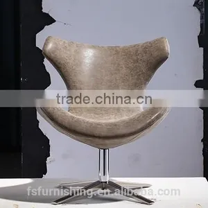 YYF2 Lofty High Quality Italian Vintage Leather Antique Adjustable Dining Swan Chair thumbnail-5