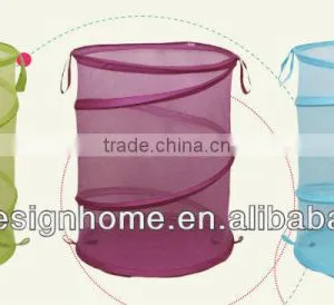 HOME DECOR COLOR ROUND POLYESTER POP UP COLLAPSIBLE LAUNDRY HAMPER thumbnail-1