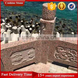 Beauty Outdoor Balcony Railing Designs, Maple Red Granite Balusters thumbnail-2