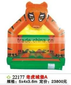 (CH-22177) INFLATABLE JUMPING , CHILDREN USE TIGER INFLATABLE JUMP BED thumbnail-1
