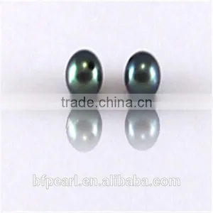 Bead Jewelry Half-drilled 6-7mm AAA Black Loose Pearl Pairs thumbnail-1