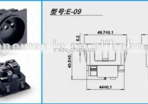 AC Power Outlet Industrial Power Outlet Snap-in IEC European-style Socket E-09 thumbnail-2