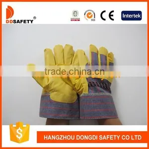 Yellow PVC Gloves With Stripe Back Working Gloves thumbnail-1