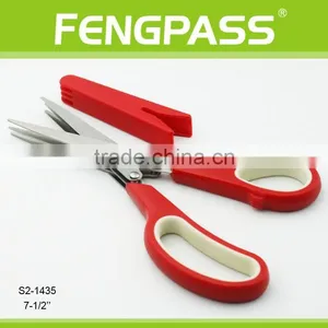 S2-1435 7-1/4" PP + TPR and Stainless Steel 3 Blades With Cover Herb Scissors thumbnail-5