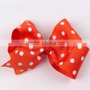 Polka Dot Classic Oversized Alligator Clip Hair Bow thumbnail-1