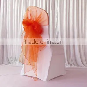 Fancy Big Cheap Colorful Organza Chair Hood Chair Cap Chair Sash for Wedding Decor thumbnail-3