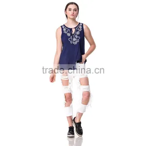 Domin Fashion Latest Embroidery Style Young Girls Tops thumbnail-3