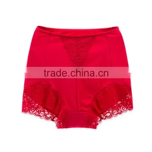 Best Quality Red 95% Cotton 5% Spandex With Lace Custom Sexy Fancy Woman Underwear thumbnail-1