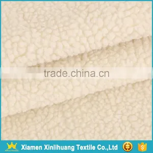 Wholesale Super Soft Knitted Weft 100% Polyester Sherpa Fleece Fabric for Garment / Blanket thumbnail-3
