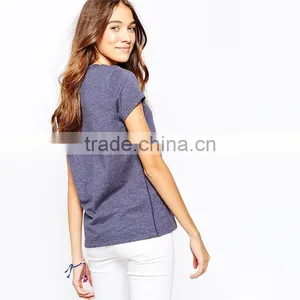 Girls Round Neck Lace Rosette Printed 100 Percent Cotton t Shirts thumbnail-3