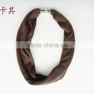 Solid Dark Khaki Magnetic Clasp Polyeste Scarves Diy Custom Short Scarves Couple thumbnail-1