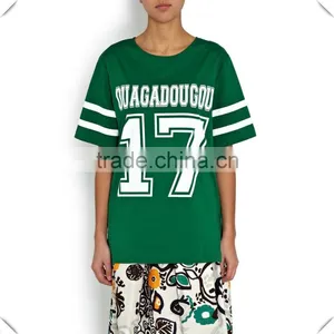 Fashion Girls Streetwear Green Long Printed Baseball Jersey Custom Made With High Quality Dry Fit Technical Performace Fabric thumbnail-1
