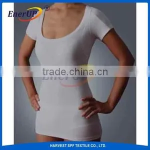 Lenzing Modal White Scoop Neck Ladies Sweatproof T-Shirts thumbnail-1