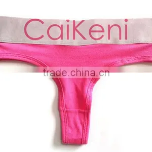 OEM Customized Your Own Brand Logo Design on Elastic Silver Band High Cut G-String Hipster Cotton Lady Boxer Briefs Women Briefs thumbnail-1