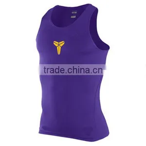2016 Hot Sale Mens Sports Vest Gym Vest Dry Fit and Slimfit H Vest for Muscle Men With Good Quality thumbnail-2