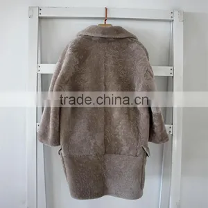 Myfur Genuine Sheep Shearing Fur Coat Pocket Cool-Chic Lady Winter Coat thumbnail-6
