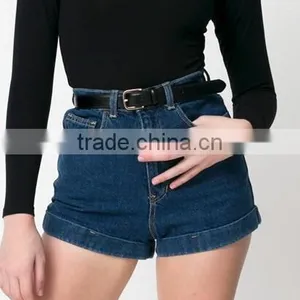 EY0609P Europe Style 2017 Ladies High Waist Retro Washed Denim Shorts thumbnail-2