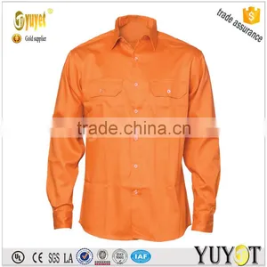 High Vis 100%cotton Reflective Orange Cheap Safety Work Shirt thumbnail-1