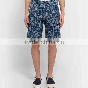 High Quality Whole Through Floral Prints One Button Closured Chino Shorts for Men thumbnail-2